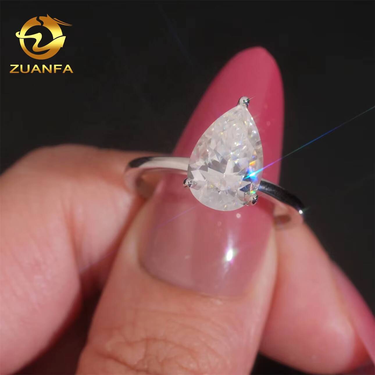 Fine Jewelry Custom GRA Certificated VVS Moissanite Sterling Silver 925 Luxury Wedding Ring Engagement Ring Moissanite for Women