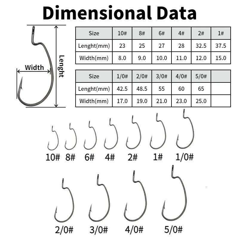 Fishing Hook High Carbon Steel Having Barbs Circled Crank For Soft Worm Bait Curved Fishhook Offshore Angling Curve Shank Tools S260305