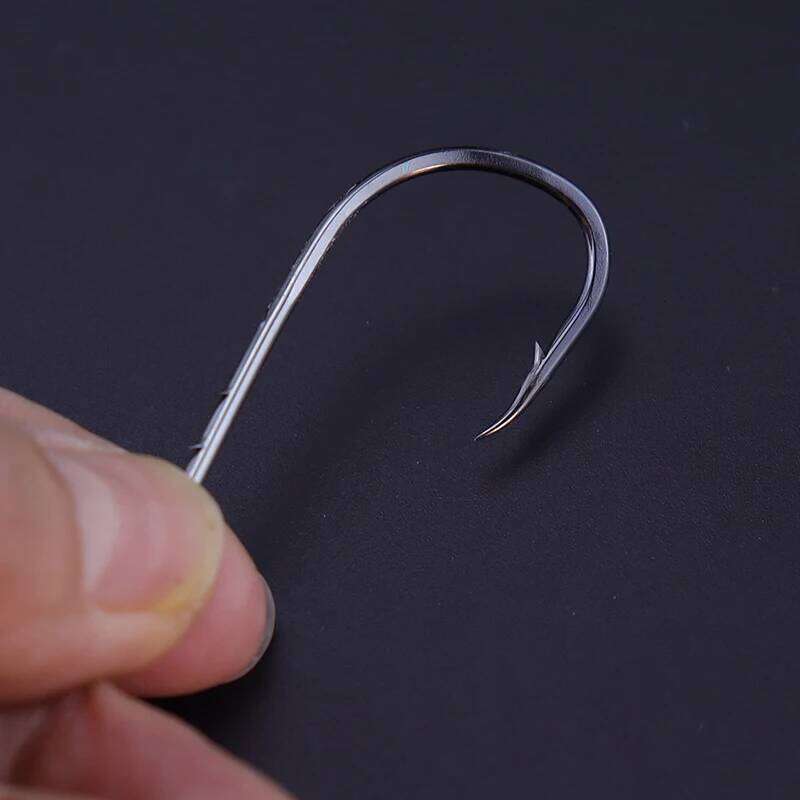 50pcs/lot Double Holder Barbed Fishhook Long Shank Carbon Steel Sharp Fishhooks Beach&Live Bait Fishing Hooks S260305