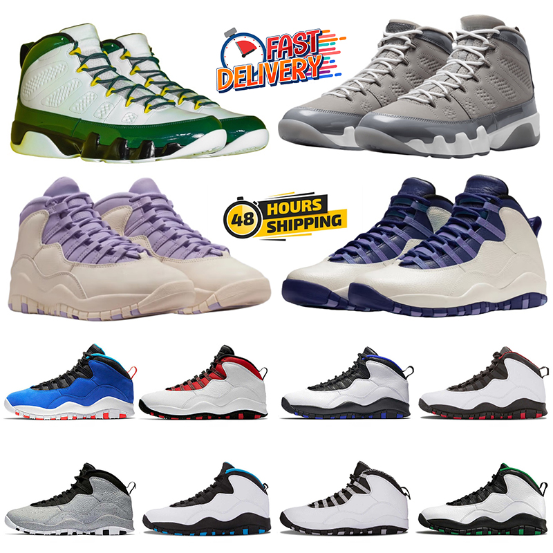 10s basketball 9s Flint Black Light Gum Cool Olive White University Powder Blue Particle Grey Chile Red pink men women outdoor sports sneakers shoes 40-47