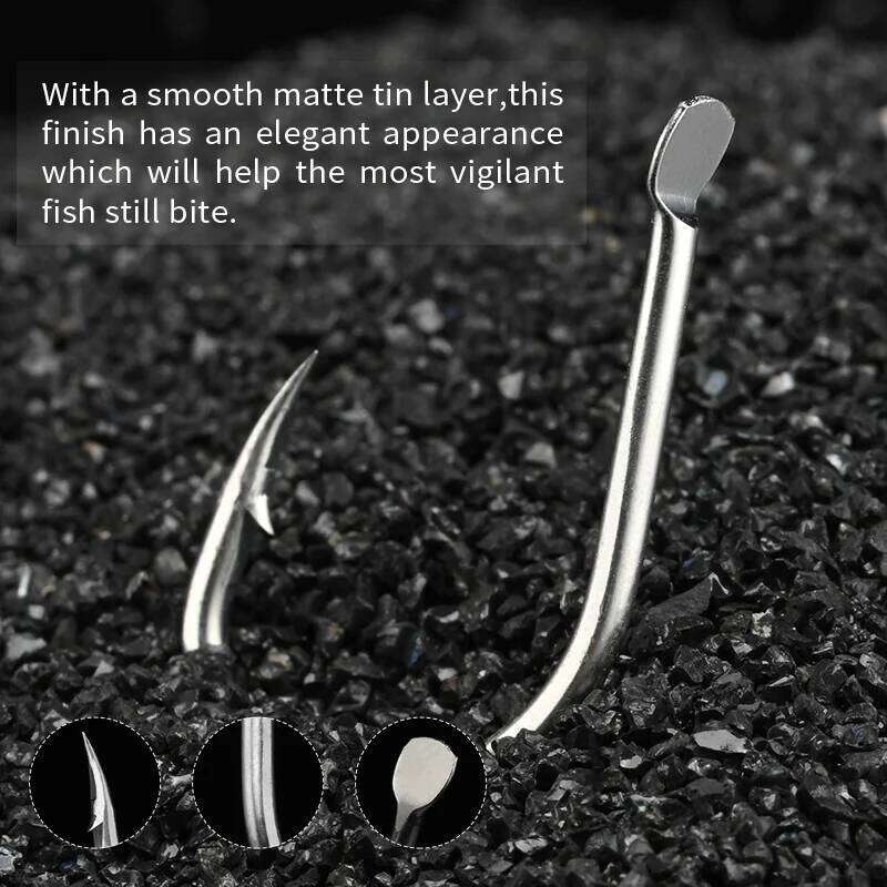 ALLBLUE Metal Jig Hook Jigging Spoon Saltwater High Carbon Steel Small Soft Worm Fishhook 9#-17# S260305