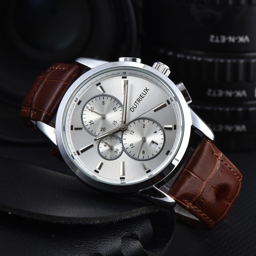 Popular Luxury Watches for Men Business Quartz Wristwatch Leather Strap Daily Waterproof Fashion Automatic Date Business Male Clocks for Gift Wholesale