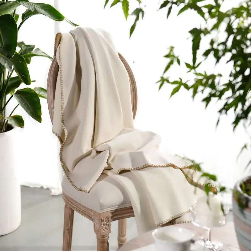 Cashmere Sofa Blanket Cotton Throw Thin Shawl Summer Air Conditioning Baby Airplane Travel Blanket - view 3