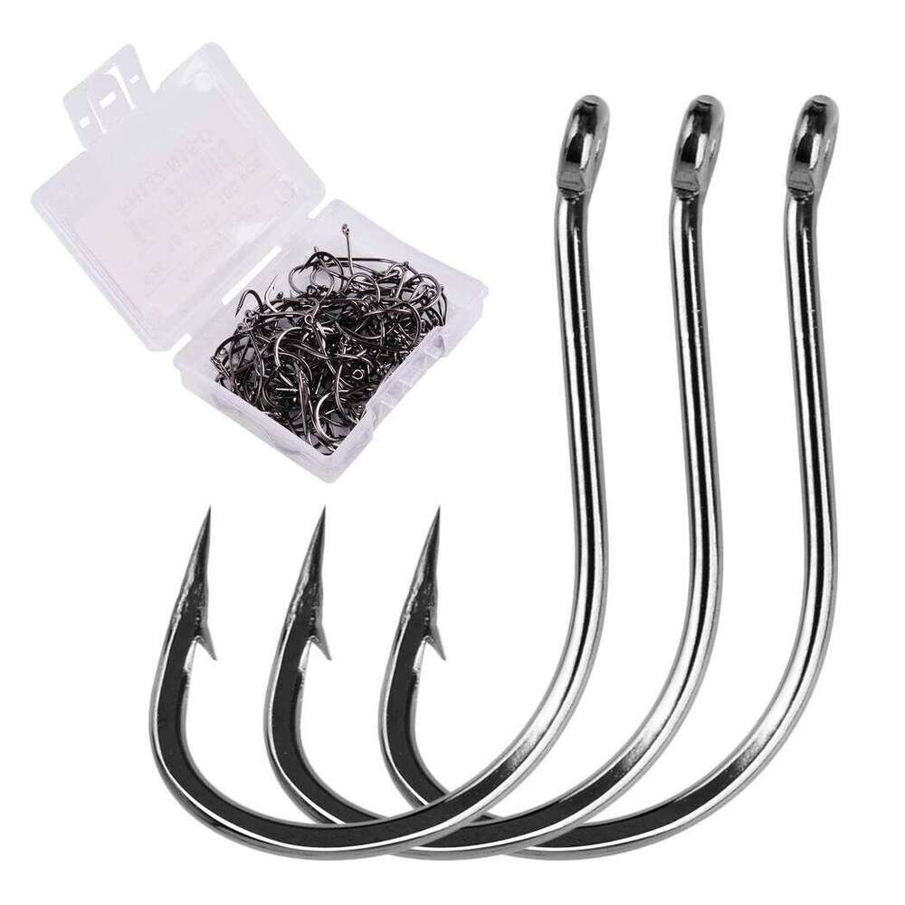 100PCS/Box Hook Jig Head Fishing Hooks Freshwater Fishhook Carpfishing Pond Carpe Fish Tackle Accessories S260305