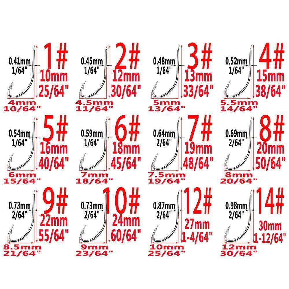 450pcs/Box 1-14# Sharpened Ultrapoint Carp Treble Circle Cat Fish Hooks Set Mixed Sizes Fishhook Fishing Tackle S260305