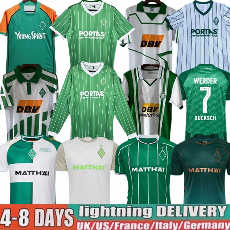 25 26 SV Werder Bremen Soccer Jerseys 26 retro 87 88 94 96 97 01 03 04 DUCKSCH BITTENCOURT BUCHANAN BURKE FRIEDL KEITA FULLKRUG Home Away third Football Shirt men kids kit