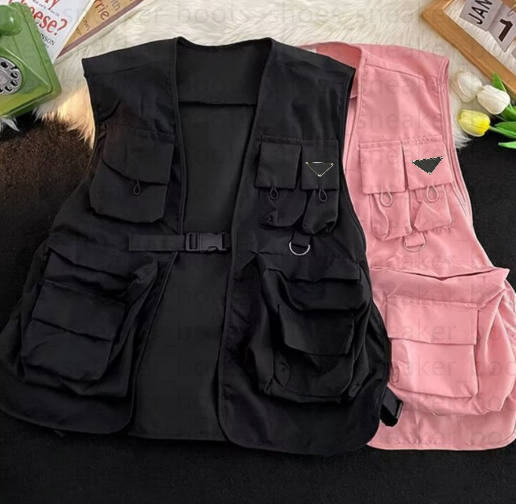 25 Years of Distinctive Quality Summer New Casual Fashion Chest Triangle Logo Multi-Pocket Vest Top