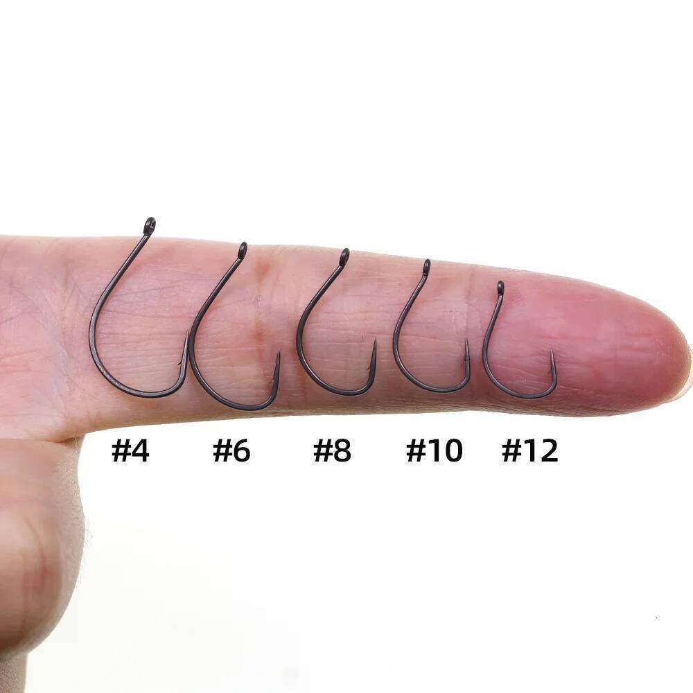 Wifreo 50pcs #4-#12 Small Size Wacky Nymphs Soft Shrimp Fly Tying Hook Drop Shot Rigs Crank Worm Trout Bass Fishhook S260305