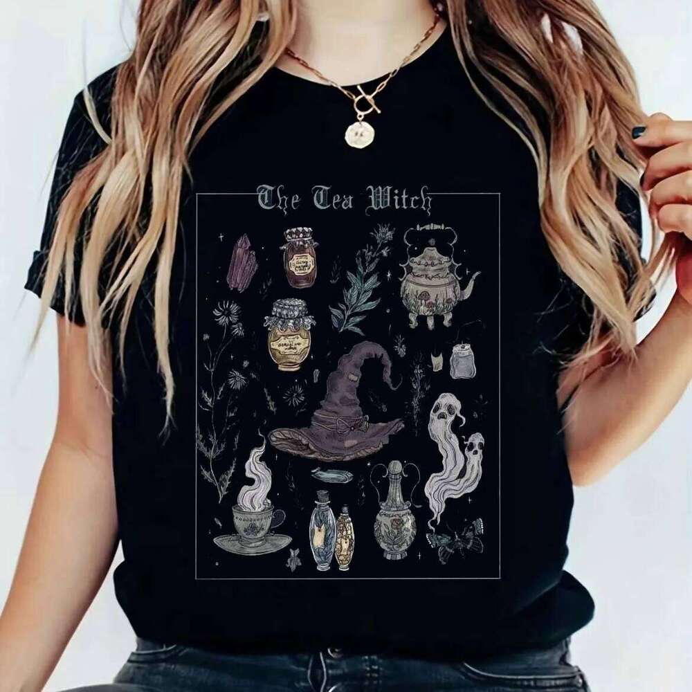 Vintage Botanical Graphic T Shirt Men Women Unisex Mushroom Witchy Shelf Print Casual Short Sleeve Summer Top Tees XJ260306