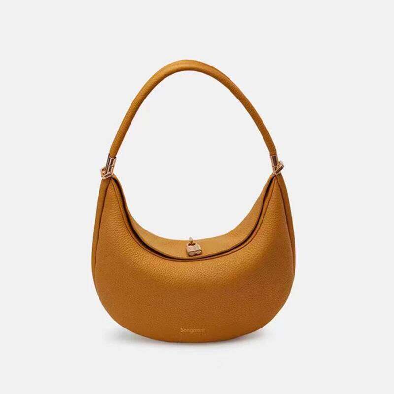 Designer Shoulder Underarm Leather Bag For Women New Fashion Portable Solid Color Female Travel Handbag Top Handles