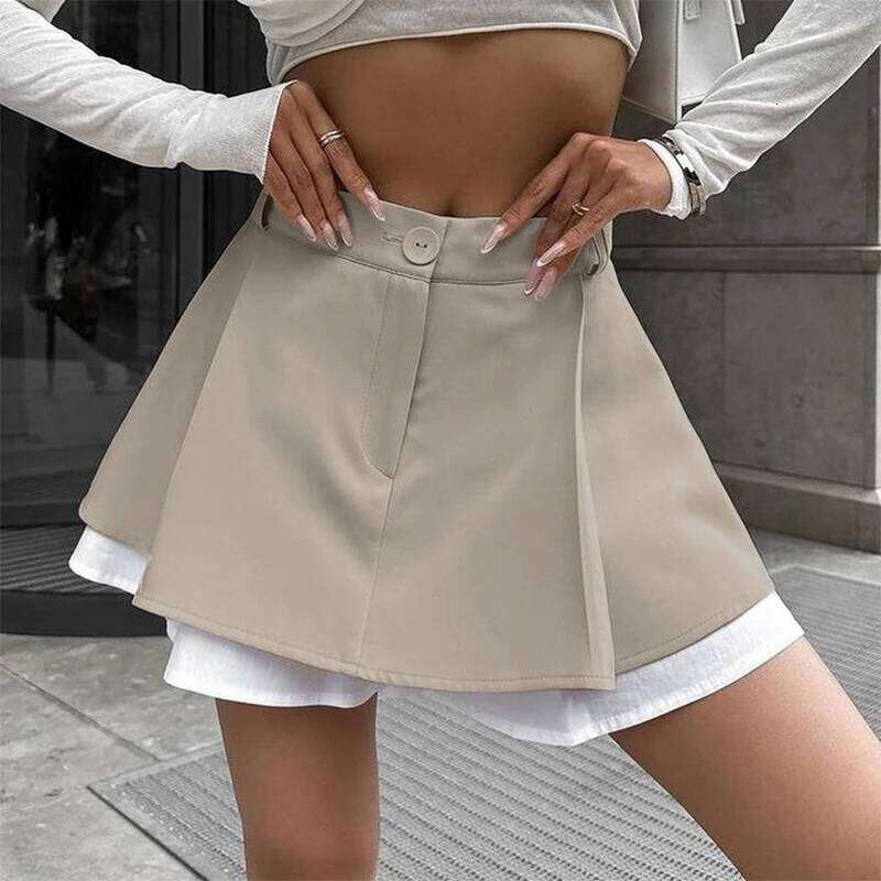 Trendix High Waist Patchwork For Women 2026 New Fashion Casual Pleated Mini Skirt Party Sexy Hot Girls Slim Short Skirts XJ260309