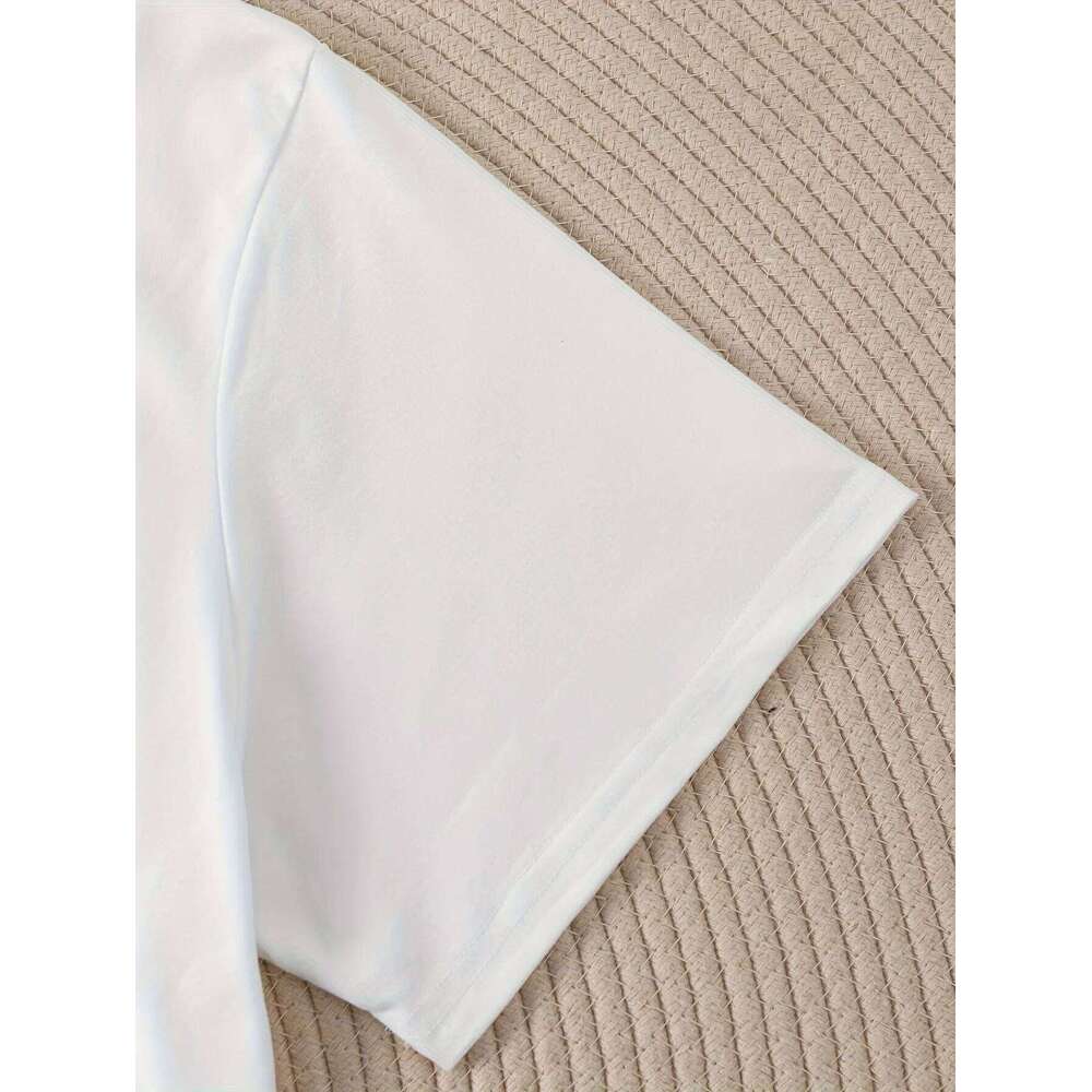 Women'S Round Neck Short Sleeve T-Shirt for Spring and MORE LOVE PLEASE Printed Fashion Funny Tops Summer Tees XJ260306