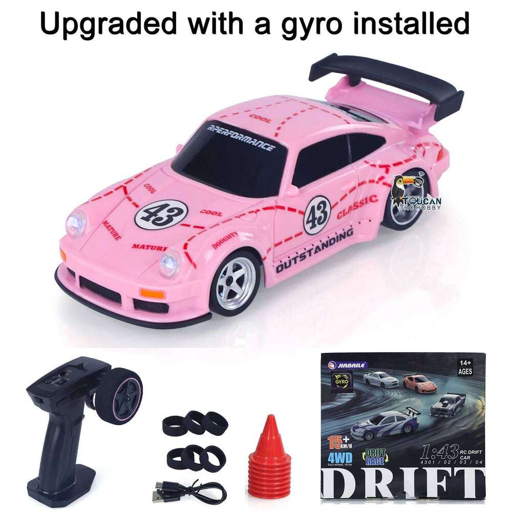 New RC Upgraded Gyro 1/43 Racing RTR 4WD Four-wheel Drive High Speed Radio Control Model 2.4g Drift Race Car Mini Gift C260306