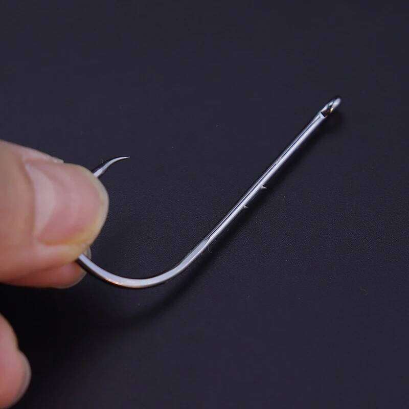 50pcs/lot Double Holder Barbed Fishhook Long Shank Carbon Steel Sharp Fishhooks Beach&Live Bait Fishing Hooks S260305