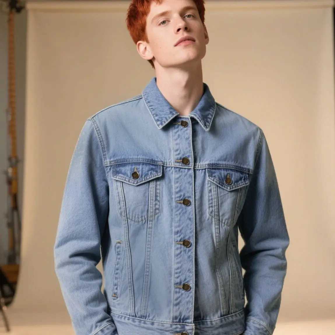 2025 Mens Slim Fit Denim Jacket Solid Cotton Casual Motorcycle Vintage Black/Blue Jeans Jacket for Autumn Fashion M260309