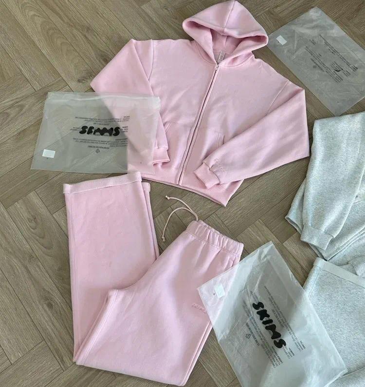 Skimss lounge Sets Skims Women's Set Outfit Designer Hoodie Pink Sweatshirt Jacket Pants Sweatpants Sweat Clothes Outfit Sportswear New