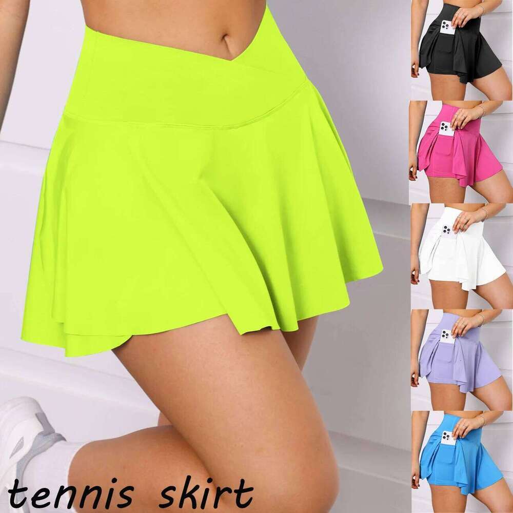 2024 Golf Women High Waist V Summer Running Outdoors Tennis Sport Skirt Pockets Fitness Casual Shorts XJ260309