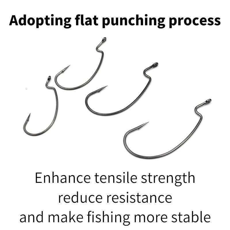 Fishing Hook High Carbon Steel Having Barbs Circled Crank For Soft Worm Bait Curved Fishhook Offshore Angling Curve Shank Tools S260305