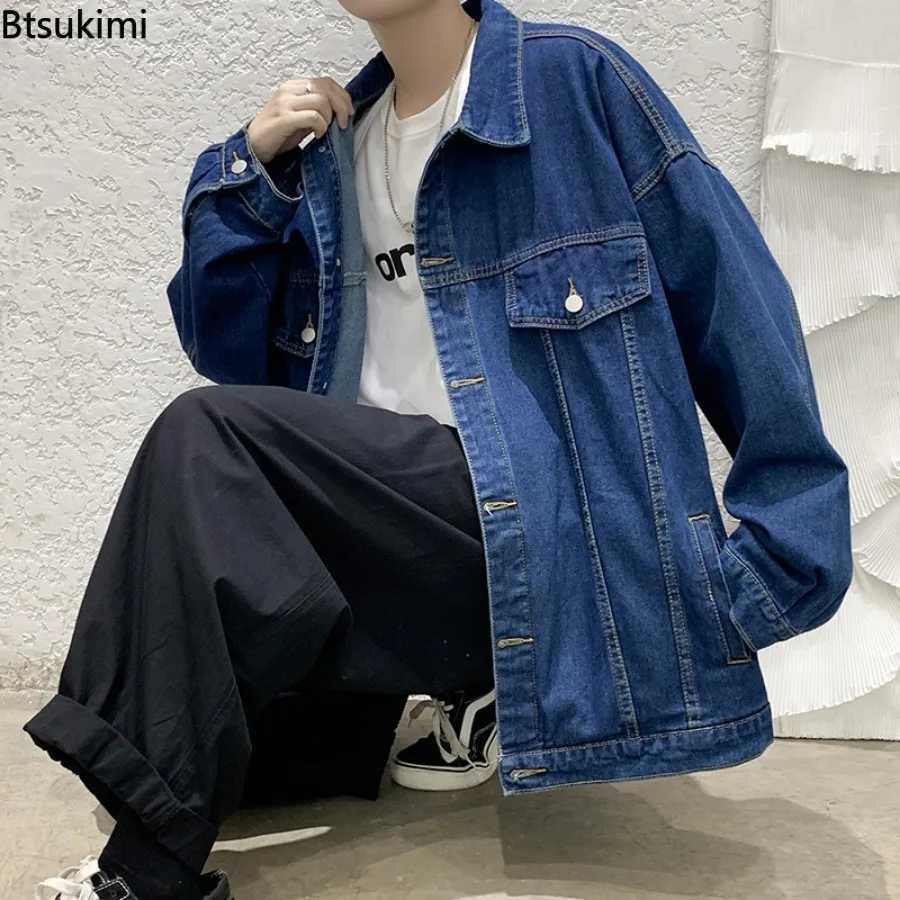 New Mens Vintage Denim Jackets Spring Autumn Handsome Loose Casual Workwear Jacket Fashion High Street Classic Jean Coats Male M260309