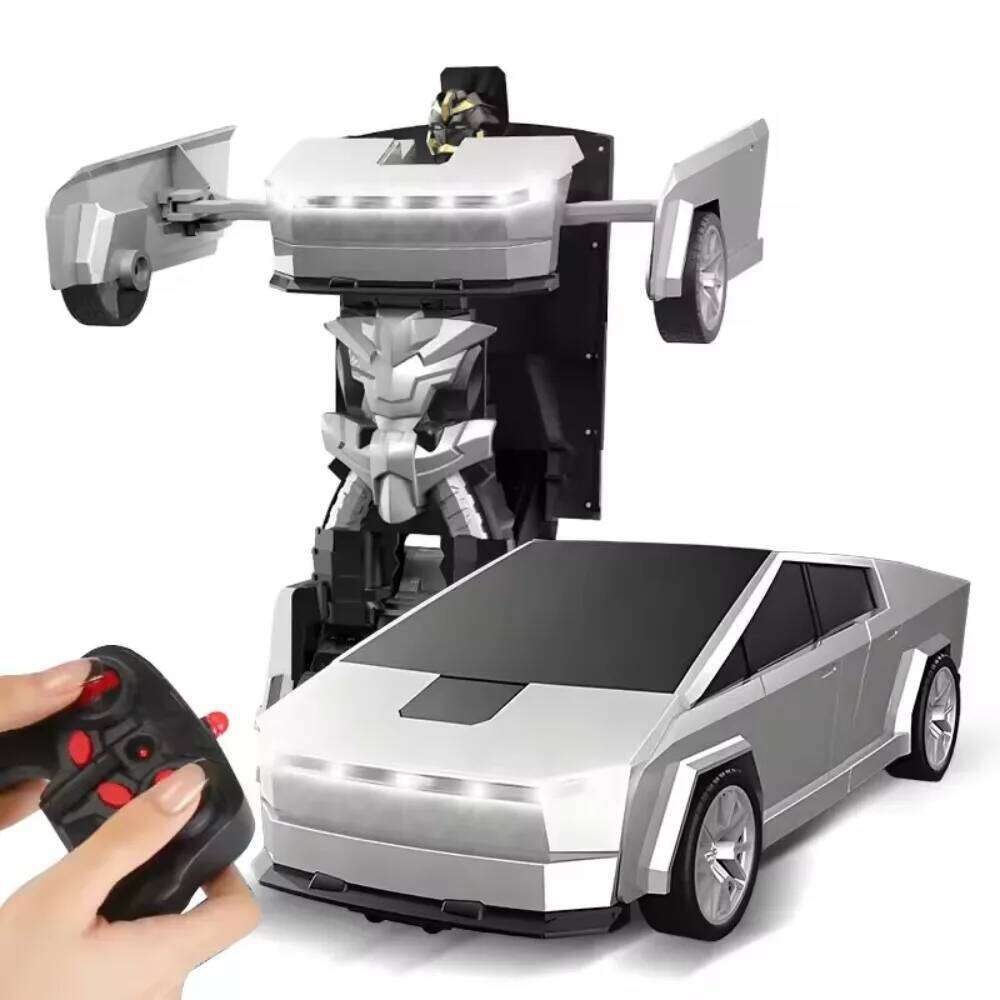 Remote Control Transforming Robot Car Toy Kids 2.4GHz RC Vehicle with LED Lights, 360 Spin, Drift Mode, Gift for Boys C260306