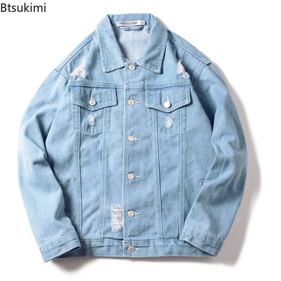 New Mens Vintage Denim Jackets Spring Autumn Handsome Loose Casual Workwear Jacket Fashion High Street Classic Jean Coats Male M260309