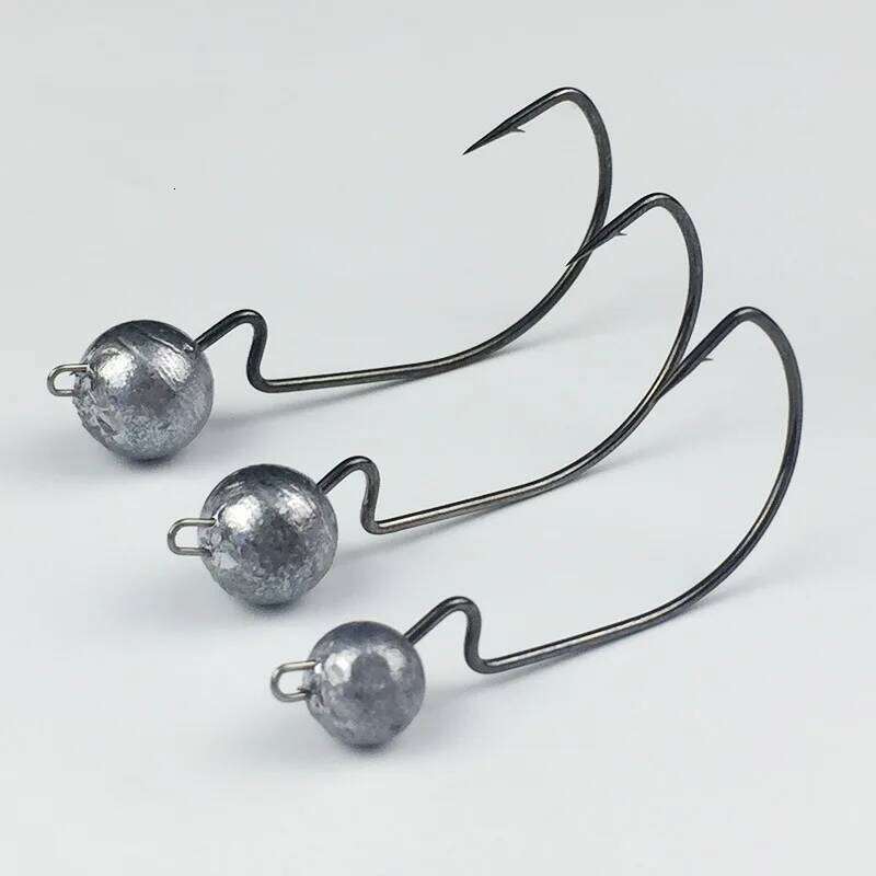 Fishing Mustad Hook Jig Head Sharp Original Color 3.8/5.7g/7.5/10.5g Worm Crank Fishhook Lot 3 Pieces S260305