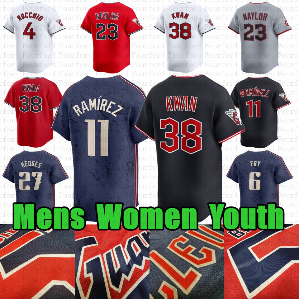 Jose Ramirez Steven Kwan Baseball Jersey Austin Hedges Brayan Rocchio Bo Naylor David Fry Triston McKenzie Cleveland Tanner Bibee Guardian Gavin Williams Clase
