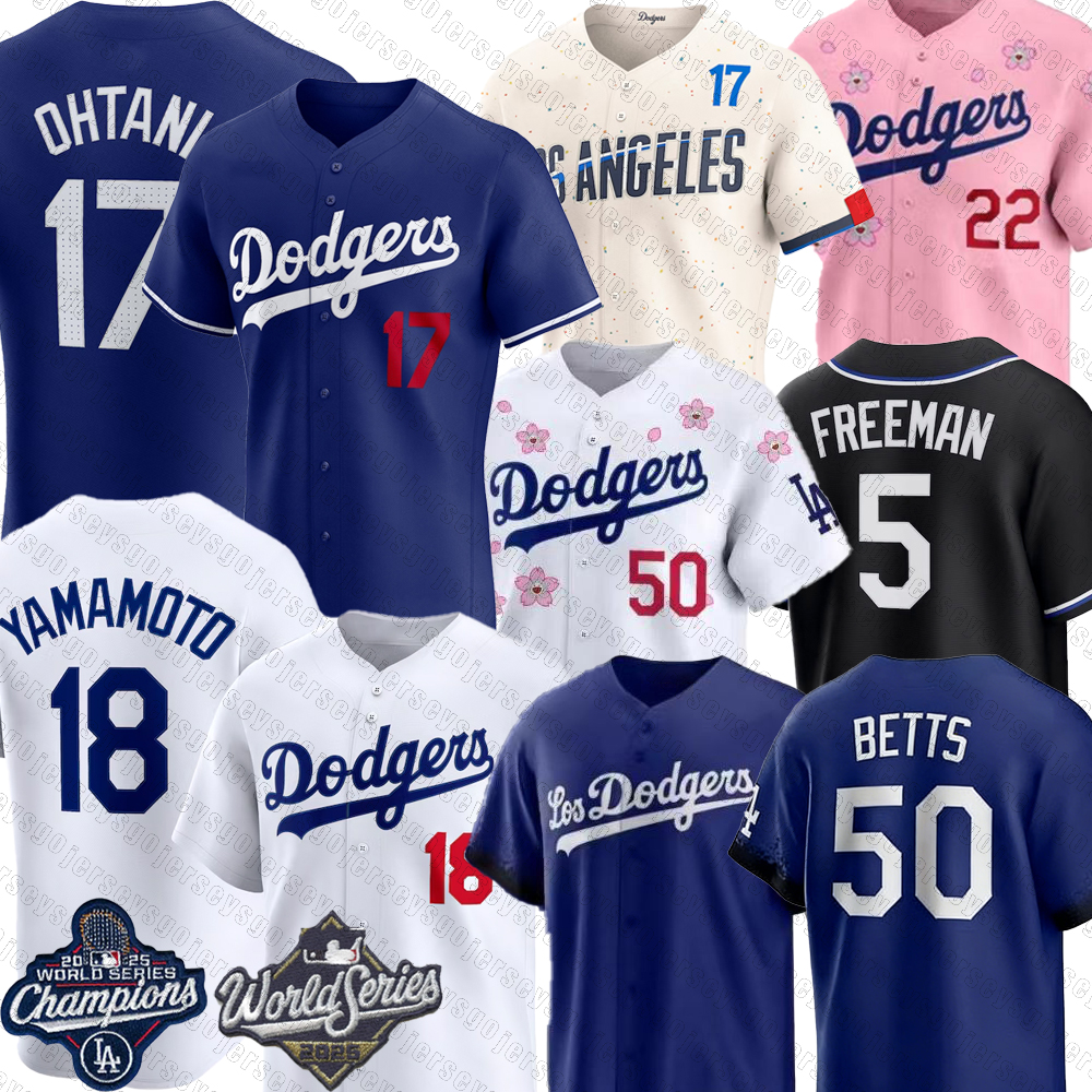 Dodgers Baseball Jersey Shohei Ohtani Yoshinobu Yamamoto dodgers 2025 World Series Champions Mookie Betts Freddie Freeman Max Muncy Smith Jersey