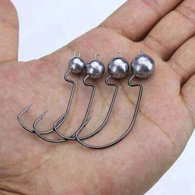 Fishing Mustad Hook Jig Head Sharp Original Color 3.8/5.7g/7.5/10.5g Worm Crank Fishhook Lot 3 Pieces S260305