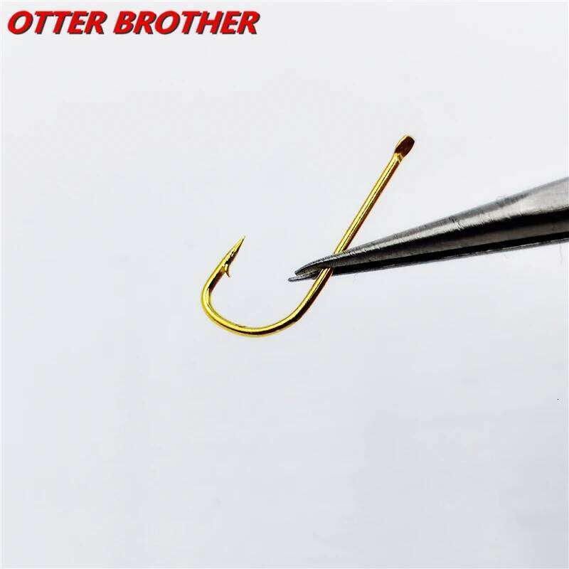 100pcs/lot Barbed Carp Hooks 1#-8# Series High Carbon Steel Gold Red Fishhook Holder Fishing Bait In Fly Worm Set Pesca S260305