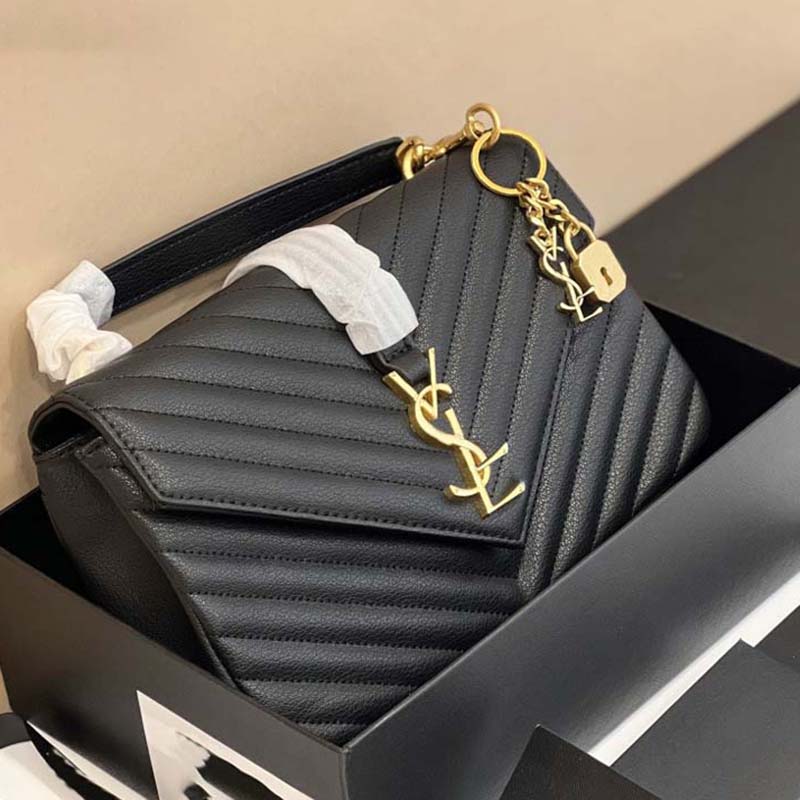 Designer Bag Luxury Bag Shoulder Bag Classic Black Handbag Seam Versatile Classic Leather Chain Crossarm Bill of Lading Luxury Bag Medium Lady Sandwich Zipper Bag