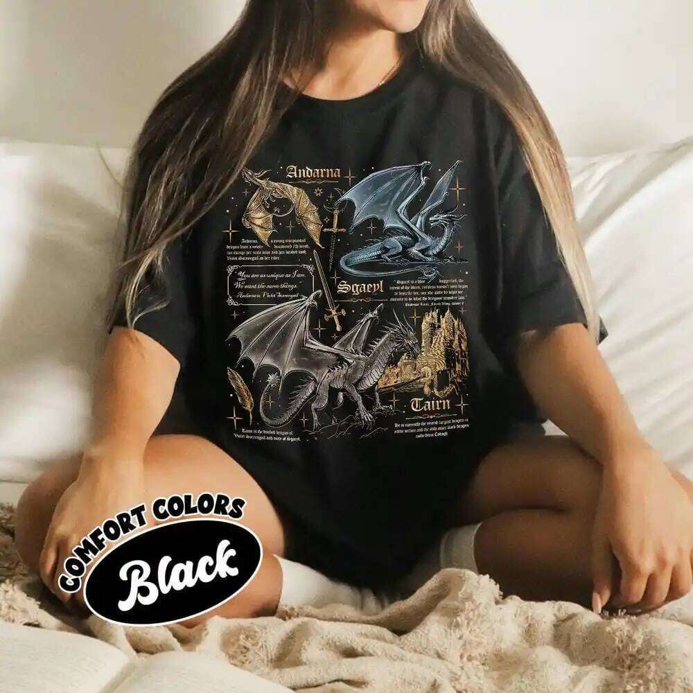 Women Retro Fourth Wing Dragon Comfort Basgiath War College Shirt Bookish Gift for Readers Funny Sweatshirt Streetwear XJ260306