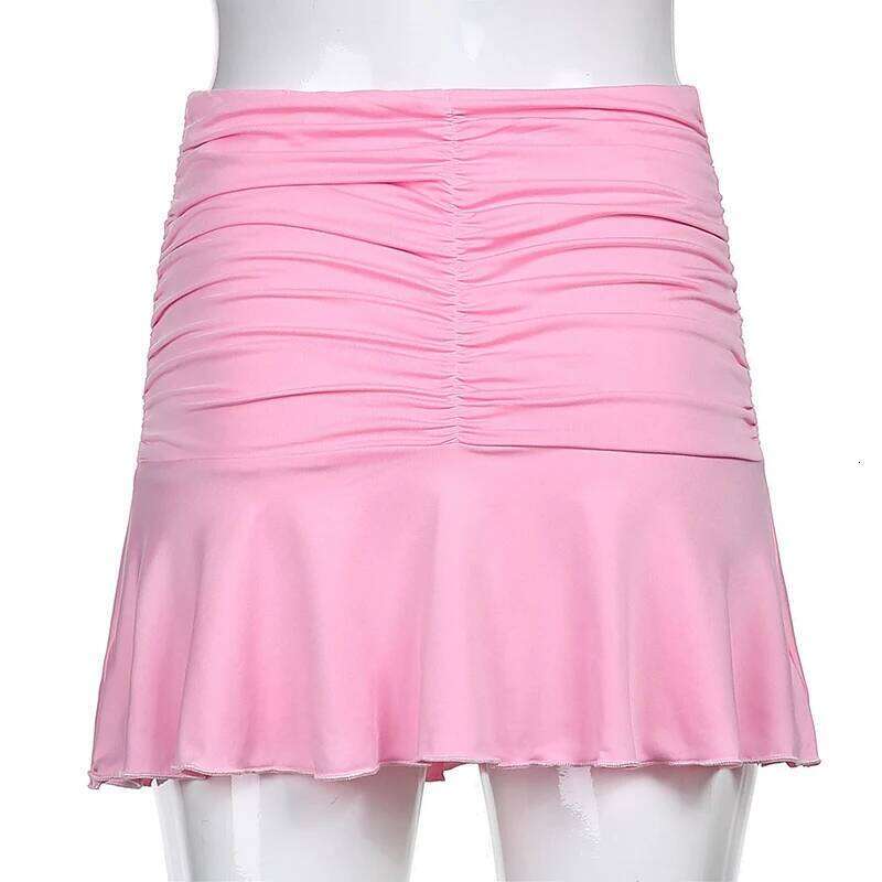 Summer Sexy Skirts For Women Pink Korean Style Casual Pleated School Girls 90s Fashion Cute Sweet Student Dance Mini Skirt XJ260309