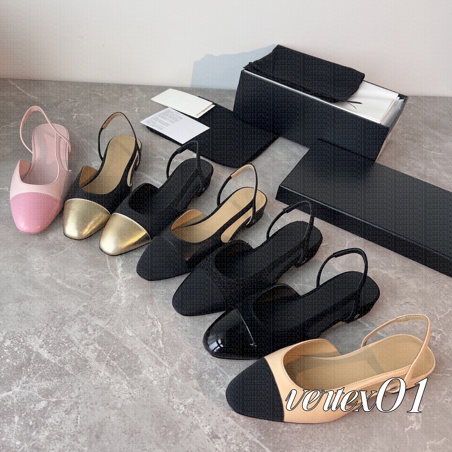 Designer Shoes Paris Brand Designer Black Ballet Flats Shoes Women Quilted Genuine Leather Slip On Ballerina Luxury Round Toe Ladies Dress ShoesSlingbacks 35-42