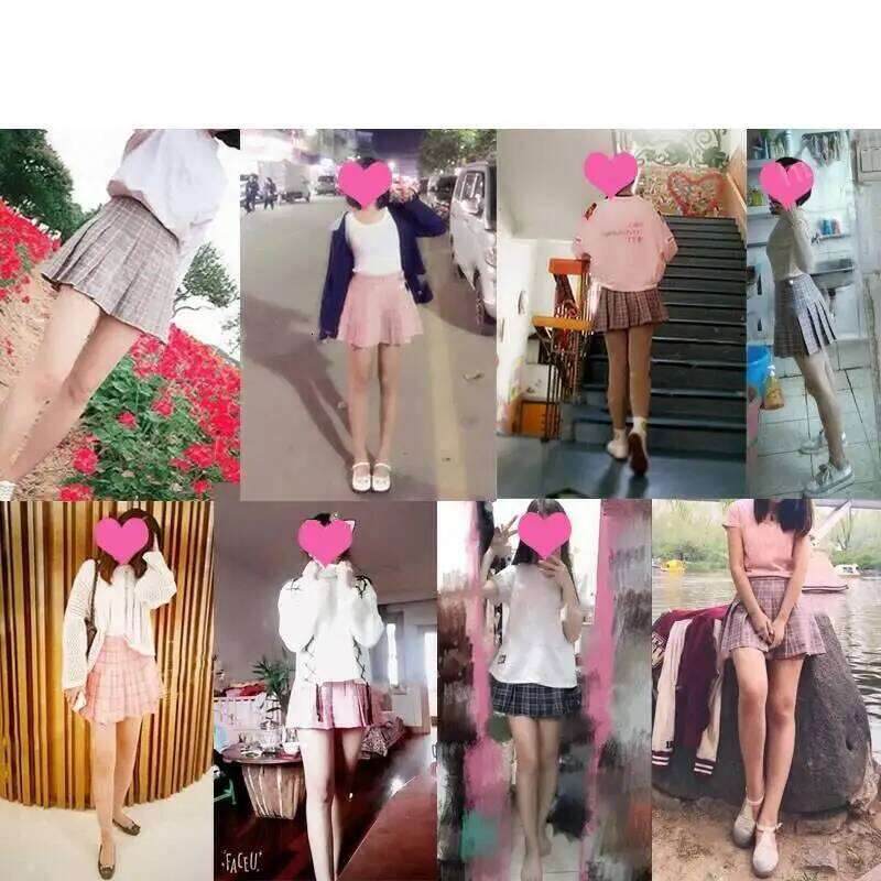 Pleated Female Student Korean Spring Summer Y2k New High Waist Slimming College Style A- Line Pink Plaid Skirt Women XJ260309