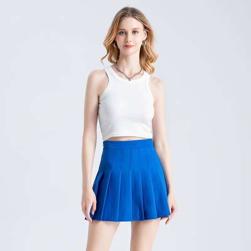 Women's Skirt Summer Clothes Pink Korean Style Preppy School Uniform For Girls Black Pleated Mini Tennis Skirts With Shorts XJ260309