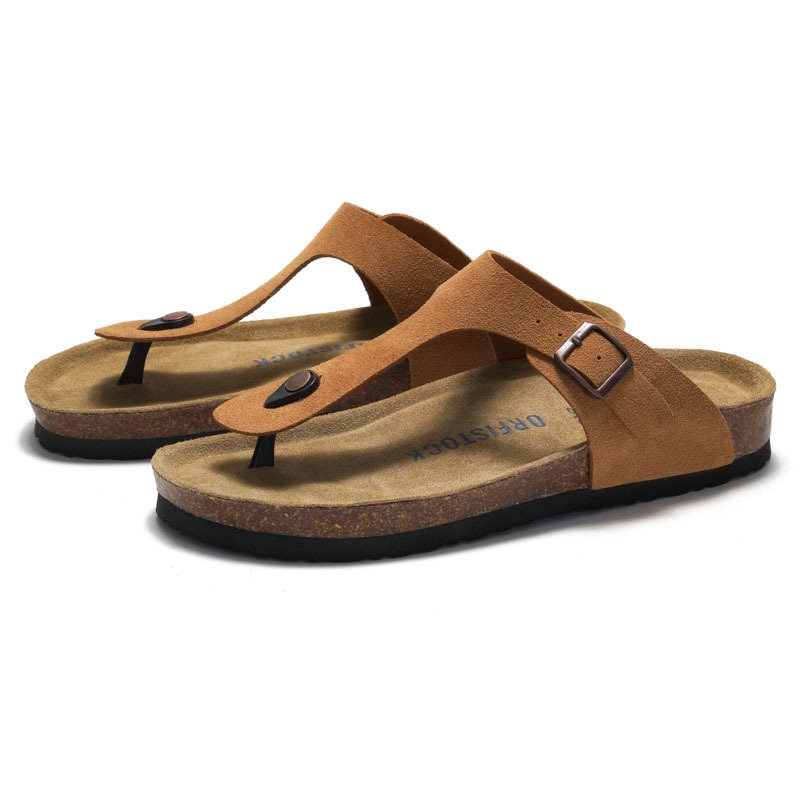 ORFISOCK 2026 Hot Summer Classic Casual Designer Flat Slippers Leather High Quality Breathable Outdoor Beach Shoes Sandals for Men and Women