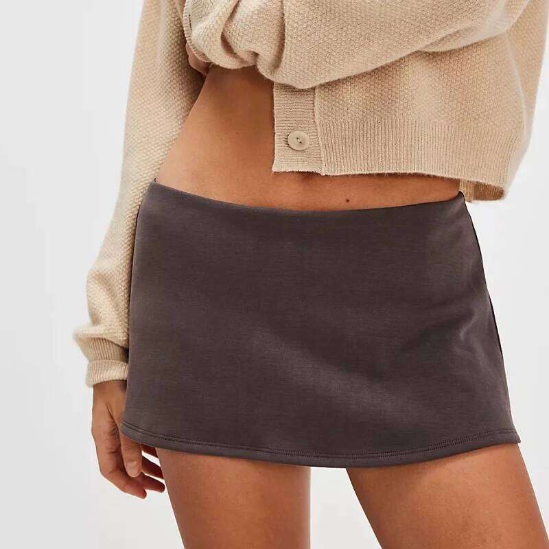Women's Mini Skorts Casual Stylish Simple Solid Low Rise Short Skirt for All Seasons XJ260309