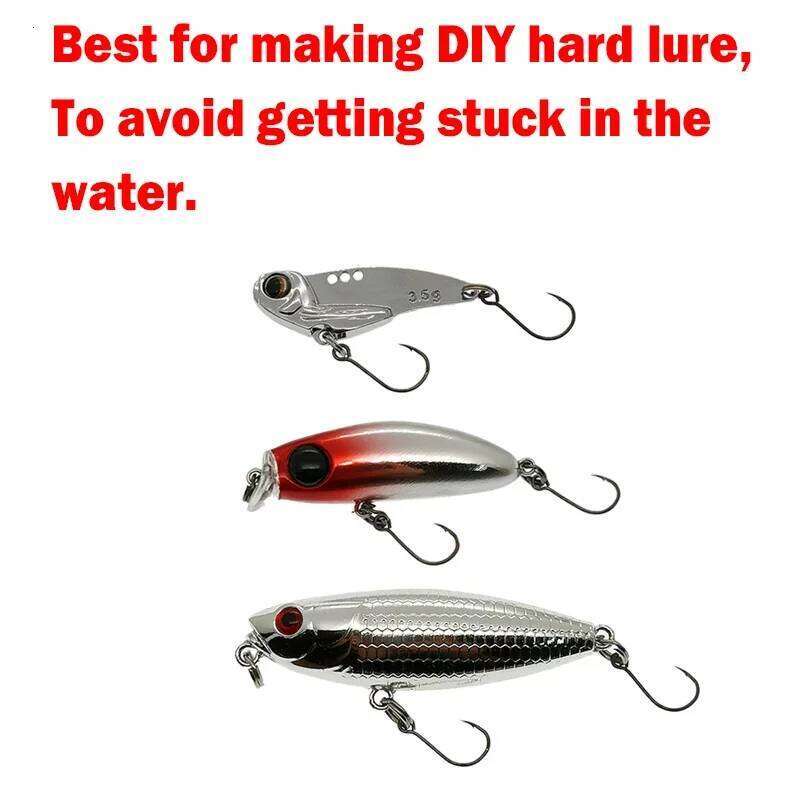 12pcs/lot Size 4#-12# for Fishing Lure Replacement Single Fish Bait Inline Hook Big Eye High Carbon Steel Tackle S260305