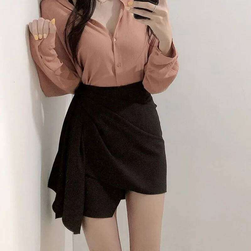 Xpqbb Korean Style Irregular Mini Women Summer 2023 New High Waist Office Short Skirts Ladies Slim Fit Body Hip Skirt XJ260309