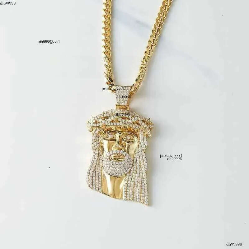 2020 Mens Sier 10k Solid Gold Iced Out Moissanite Hip Hop Jewelry Jesus Piece Charm Pendant for Necklace