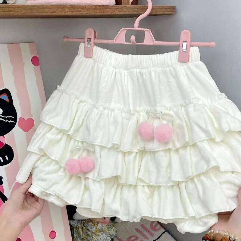 Japanese Sweet Lolita Mini Skirts Women Harajuku Slim High Waist Ruffles Y2k Aesthetic Elegant Fashion Party Skirt XJ260309