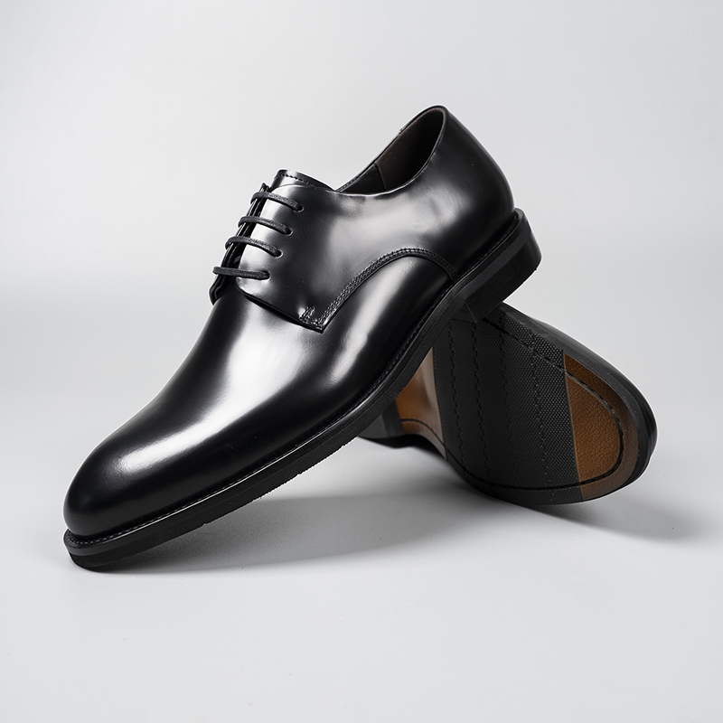 New Men's Leather Shoes Derby Wedding Lightweight Handmade Bright Surface Pearl Strap British Style Leather Footwear - view 8