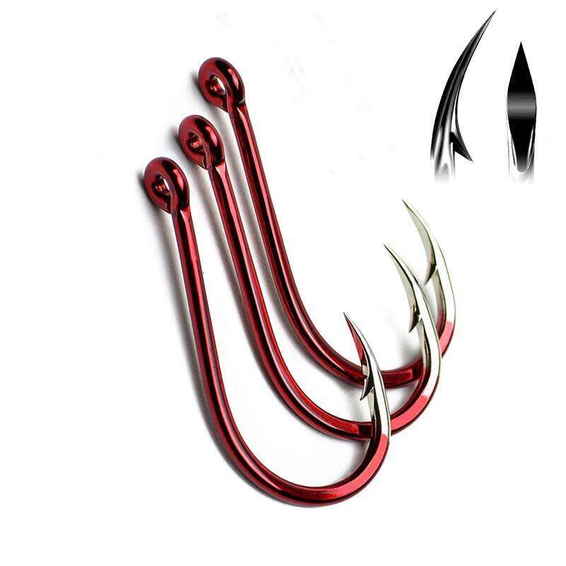 Fishing Barbed Hook Bend Mouth Triangular Fast Attack Super Needle Point Fishhook Black Seabream Bass Japan Hooks 4-8 Piece Pack S260305