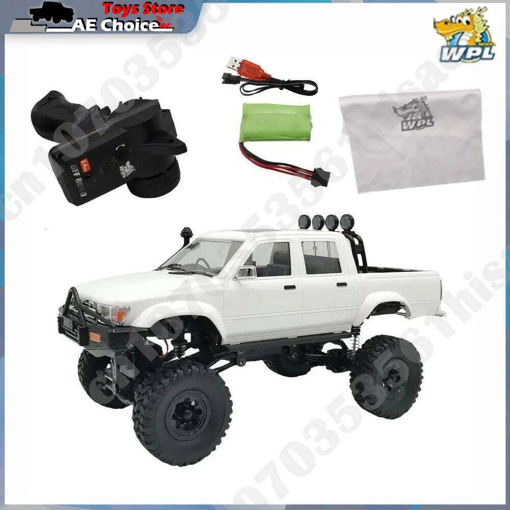 New WPL C64-1 RC Car 1:16 Hailax 2.4G 4WD Remote Control Pick-up Truck Controllable LED Light Electric Toy Off-Road Vehicle Mode C260306