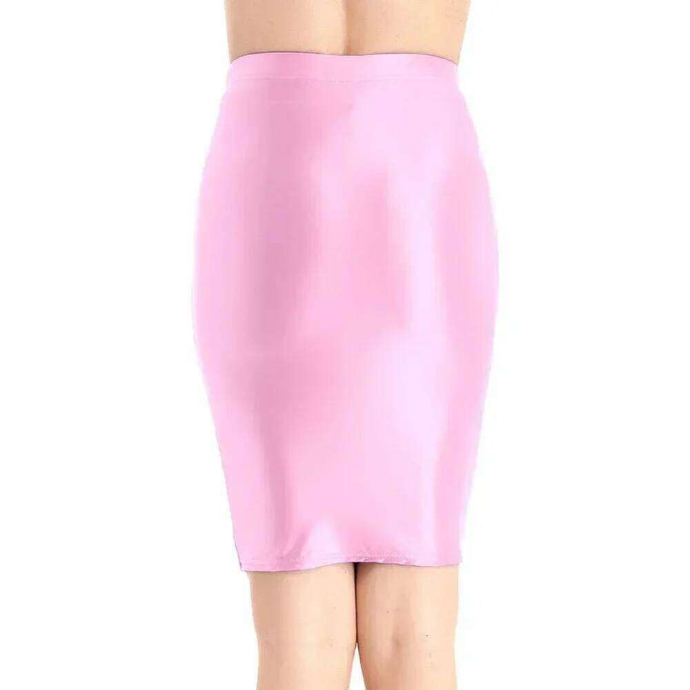 Women Glossy Shiny High Waist Pencil Mini-Skirt Stretchy Bodycon Shirts Clubwear 2023 Fashion Fit A-Line Sexy Tight Skirt XJ260309