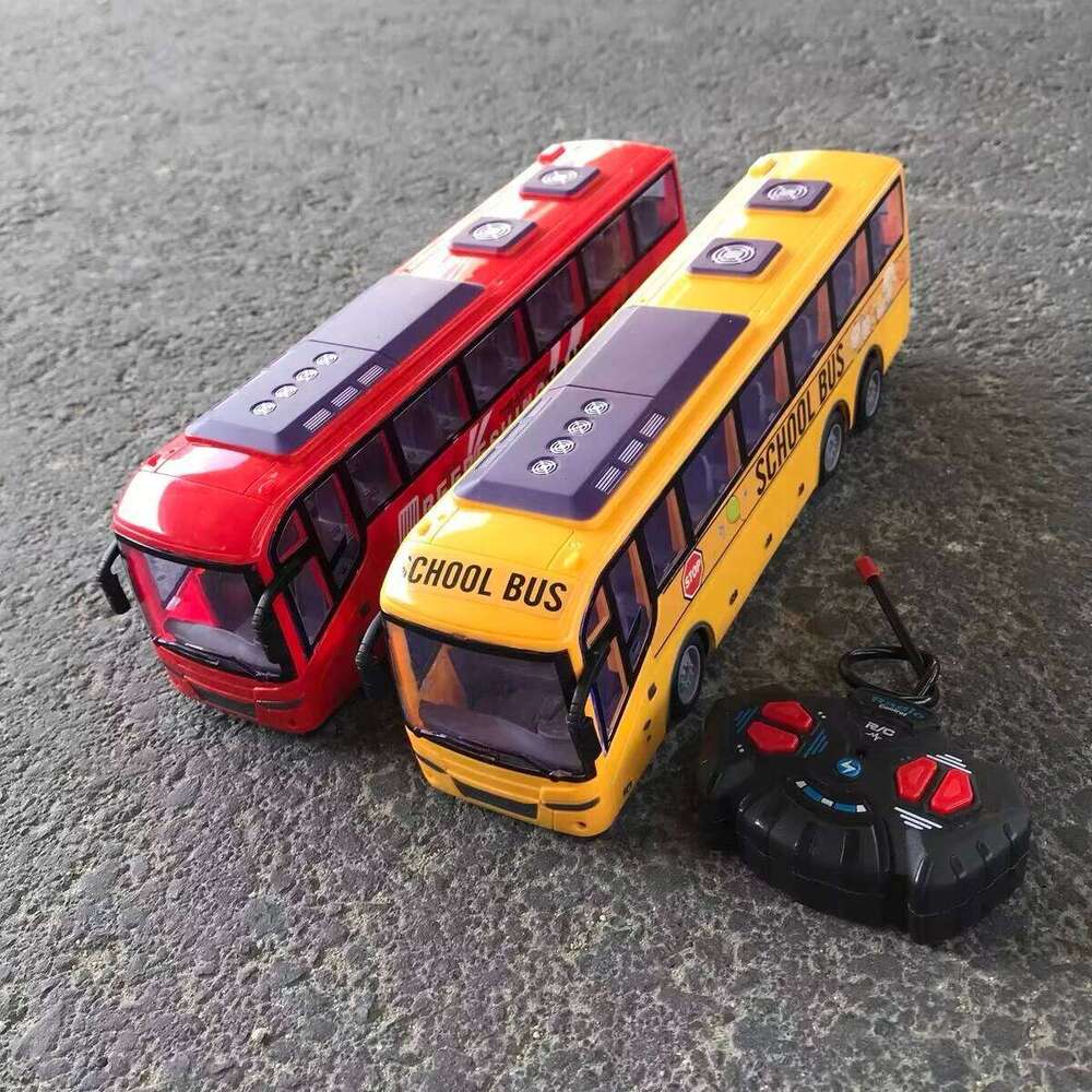 1/30 Rc Electric Remote Control Car with Light Tour Bus School City Model 27Mhz Radio Controlled Machine Kids Xmas Gift C260306