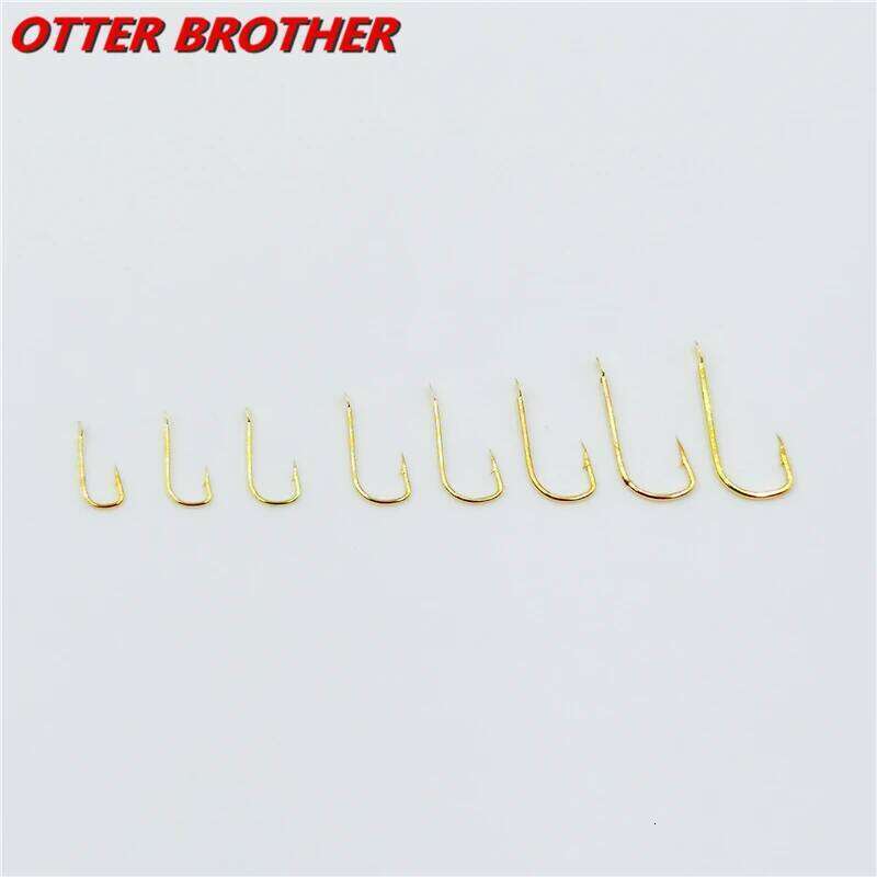 100pcs/lot Barbed Carp Hooks 1#-8# Series High Carbon Steel Gold Red Fishhook Holder Fishing Bait In Fly Worm Set Pesca S260305