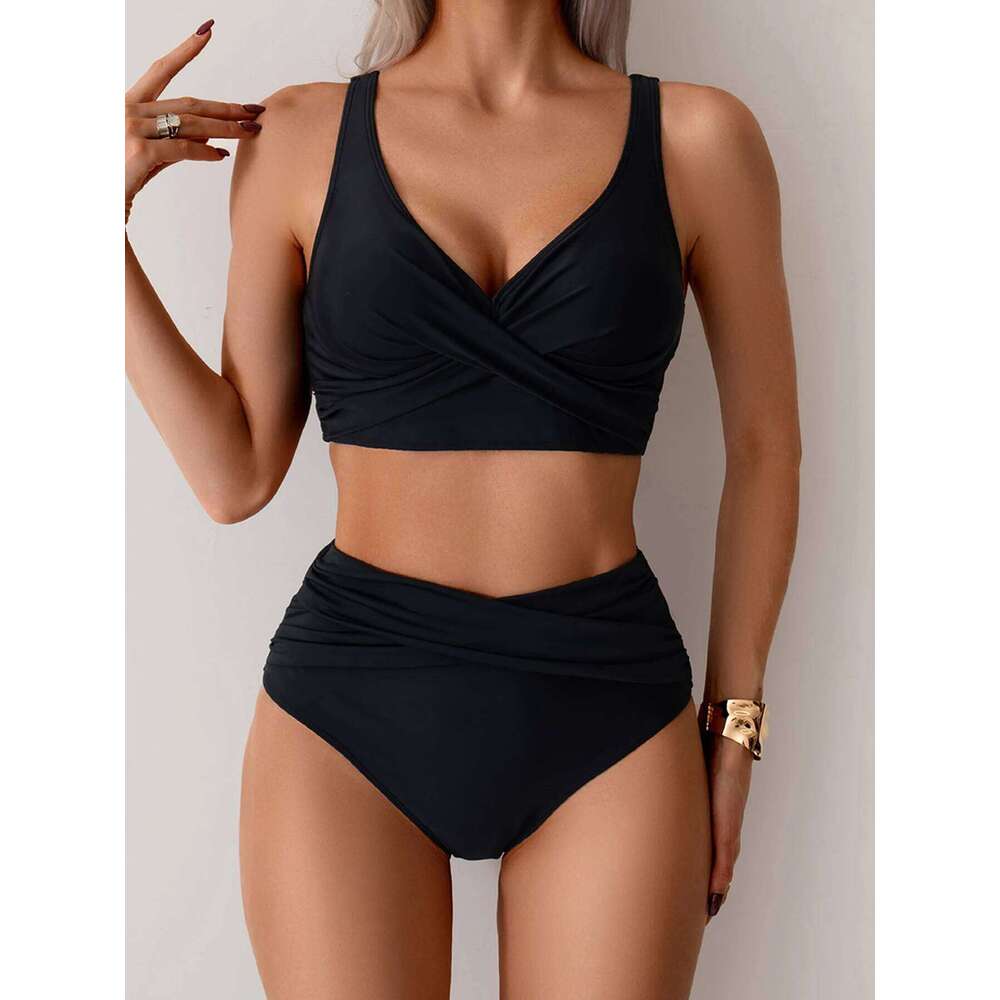 2025 New Sexy Cross High Waist Bikini Sets Swimsuit For Women Push Up Swimwear Female Two Pieces Bathing Suit Summer Beach Wear XJ260206