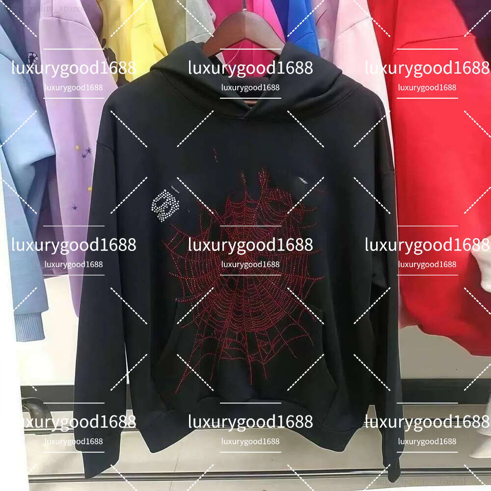 Hoodie Designer Tracksuit Mens 5+Young Thug Cobweb Spydery Hooded Letter Print Hip Hop Y2k Style Long Sleeve Casual Graffiti Rhinestone Spider Hoddiefr4